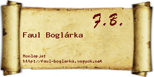Faul Boglárka névjegykártya