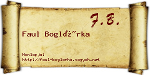 Faul Boglárka névjegykártya